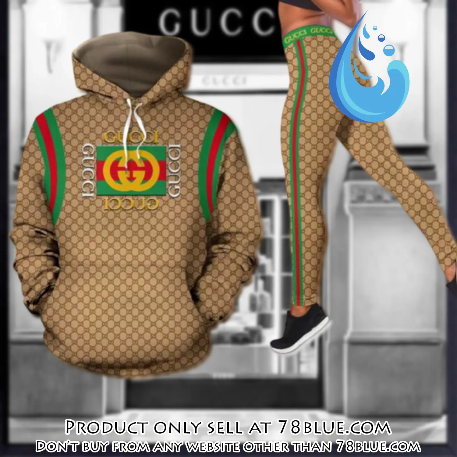 Gucci stripe hoodie legging set luxury for women 78b0437007